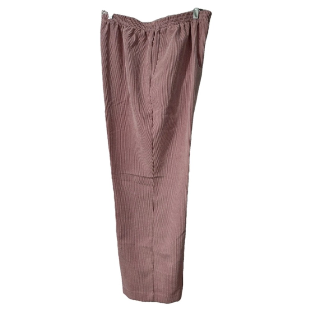 Alfred Dunner Pants 16 Womens Retro Cottage Core Pink Corduroy Elastic Waist 16